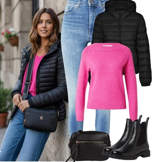 Outfit s Černá/Bílá/Hnědá Pánská taška/Pásková taška/Plážová Taška/Taška/Klasická Taška Přes Rameno/Malá Taška/Brašna/Sportovní Taška Přes Rameno/Cestovní Taška About You "zimní oblečení"