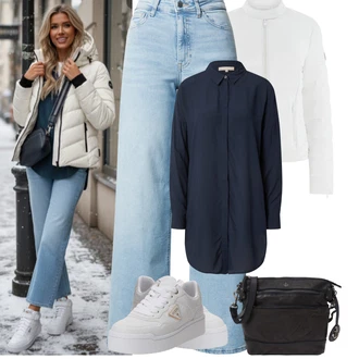 Móda pro plnoštíhlé Outfit s Tmavě modrá Dlouhá Halenka/Dlouhá tunika/Tunikové Tričko/Oversize Halenka soft rebels "zimní oblečení"