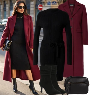 Jednobarevný Outfit s Černá/Bílá/Hnědá Pánská taška/Pásková taška/Plážová Taška/Taška/Klasická Taška Přes Rameno/Malá Taška/Brašna/Sportovní Taška Přes Rameno/Cestovní Taška About You "zimní oblečení"