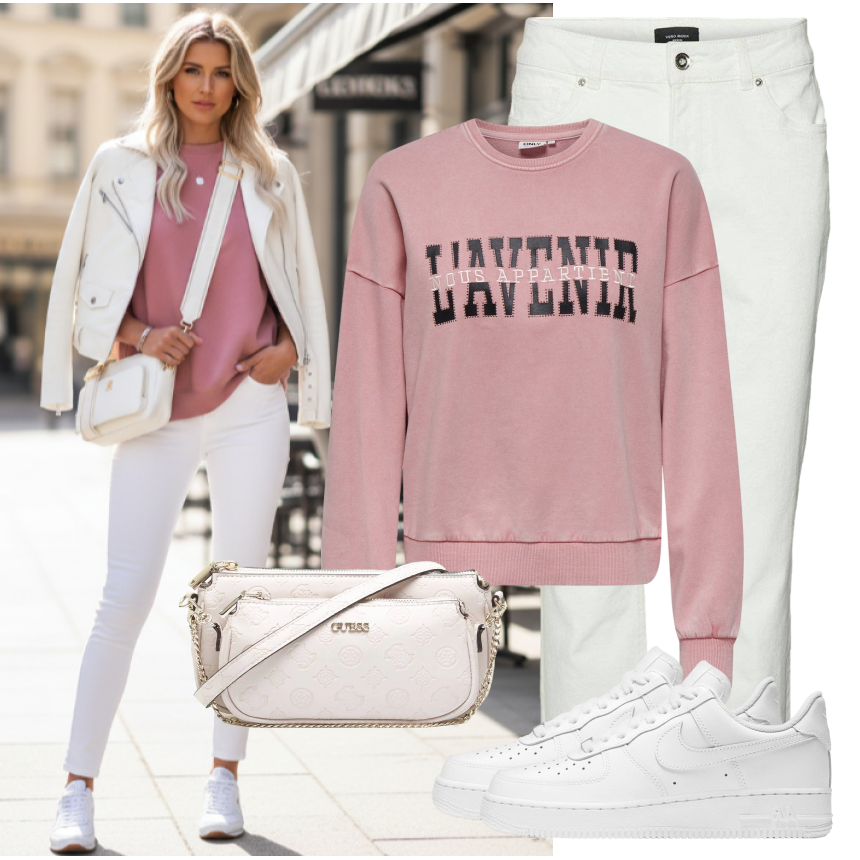 pink air force ones outfit