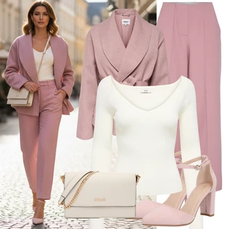 Romantický Outfit s Růžová About You "Jarní outfit"Look: Elegantní, Romantický, Old Money, Cool, Šik