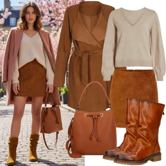 Cowgirl outfit mit Rjava Škorenj Kavbojski gleženj/Western gležnjar Billi Bi "Eleganten jesenski outfit"Look: Country slog, Cowgirl, Western