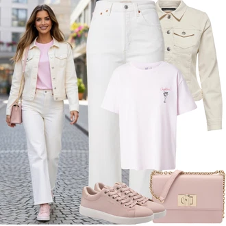 Outfit s Hnědá/Béžová/Bílá/Khaki/Oranžová Jarní bunda/Manšestrová Bunda/Košilová bunda/Džínové Bund/Krátký Bund/Krátké Džínové Bundičky/Letní Bund/Vintage Bund Only "Jarní Outfit"