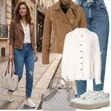 Outfity s boyfriend džíny na podzim image