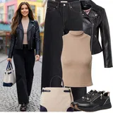 Punk high waist džíny outfity image