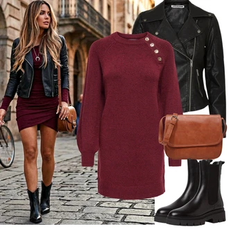 Přechodné Outfit s Černá/Tmavě zelená Kožené Bund/Bunda z Umělé Kůže/Motorkářská bunda/Motorkářské Bund Noisy may "Jarní Outfit"