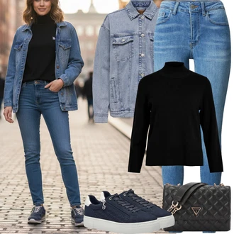 Surfing Outfit s Modrá/Tmavě modrá/Světle modrá Letní tenisky/Nízká Teniska/Teniska na platformě/Kožené tenisky/Úzká teniska/Teniska s dírkovaným vzorem/Tenisky s Bočním Zipem Tamaris "Jarní Outfit"Look: Surfing, Bruslení