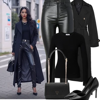 Východ Outfit s Tmavě zelená/Černá/Khaki/Tmavě šedá/Hnědá/Šedá VERO MODA "Jarní Outfit"Look: Volný čas, Karate, Na Procházku, Východ