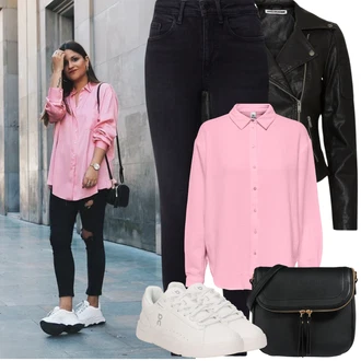 Cool Motorka Outfit s Černá/Tmavě zelená Motorkářská bunda/Motorkářské Bund/Kožené Bund Bunda z Umělé Kůže Noisy may "Jarní Outfit"Look: Šik, Techno, Cool, Moderní, Punk, Univerzitní, Pracovní oděvy, Motorka, Jízda na koni