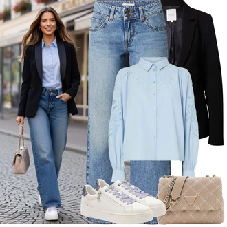 Outfit s Černá/Tmavě modrá/Světle modrá Boyfriend Sako/Neformální Sako/Kožená bunda/Pletený Sako/Blejzrové Bund/Kožená bunda pro muže/Krátké Sako/Kožená Pánská Bund/Smokingové sako/Teplákový blejzr/Elegantní Sako Part Two "Jarní Outfit"