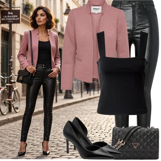 Outfit s Černá/Hnědá Bustierový Top/Halenka Bez Rukávů/Top Se Špagetovými Ramínky Edited "Jarní Outfit"