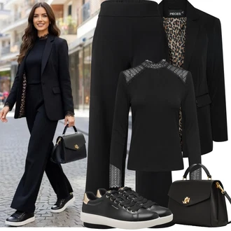Pilates Outfit s Černá/Hnědá JdY "Jarní Outfit"Look: Pilates