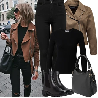 7/8 délka Outfit s Černá Džínové Legíny/Legíny s Rozparkem/Legíny s Vysokým Pasem/Jeggings/Tregíny/Skinny Kalhoty Only "Jarní Outfit"