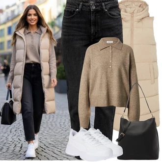 Styl Outfit s Černá/Šedá/Tmavě šedá Rovná Džína/Mom Jean/Boyfriend Džínové kalhoty/Dámské Džíny s Délkou 7/8/Dad Džíny/Slim Fit Džíny/High Waist Džínové Kalhoty/Džíny Regular Fit/Zužující se Džíny/Zimní bunda/Džíny s Rozparkem/Zkrácené Džíny/Kotníková Bota/Girlfriend Džíny Only "Jarní Outfit"
