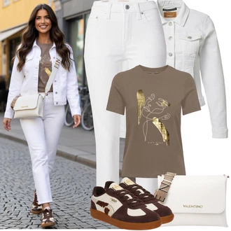 Outfit s Šedá/Krémová/Bílá Vintage Bund/Krátký Bund/Krátký Bund/Letní Bund/Džínové Bund/Krátké Džínové Bundičky Only "Jarní Outfit"
