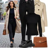 Outfity s béžovým kabátem image