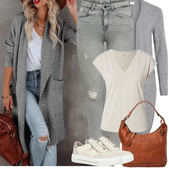 Zapínání na knoflíky Outfit s Šedá/Tmavě šedá/Světle šedá Šaty Móda Pro Plnoštíhlou/Kabát/Halenka a Tunika Tunika Vila "Jarní Outfit" Zapínání na knoflíky Outfit s Šedá/Tmavě šedá/Světle šedá Šaty Móda Pro Plnoštíhlou/Kabát/Halenka a Tunika Tunika Vila "Jarní Outfit"