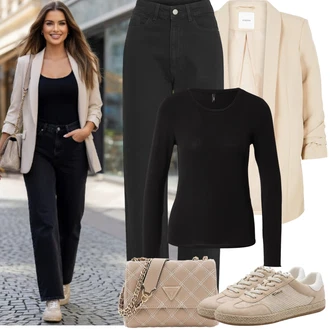 Šik 60. narozeniny Outfit s Béžová/Khaki Pieces "Jarní Outfit"Look: Kancelář, Elegantní, Univerzitní, Šik, Disko, Nadrozměrné, Bar, Matriční Úřad, 60. narozeniny, Škola, Koncert, Den na pláži, 50. narozeniny, Den matek, Zvláštní příležitosti, Narozeniny