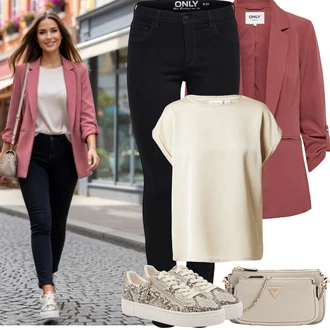 Móda pro plnoštíhlé Outfit s Červená/Růžová Dlouhý Sako/Krátké Sako/Kožená bunda pro muže/Blejzrové Bund/Boyfriend Sako/Kožená Pánská Bund/Blůzové Sako/Elegantní Sako/Oversize Sako Only "Jarní Outfit"