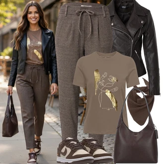 Hunting Outfit s Hnědá/Béžová/Žlutá/Khaki/Šedá Fancy tričko/Těhotenské tričko/Košile s potiskem/Tričko s potiskem/Zavinovací Tričko Only "Jarní outfit"Look: Tanec, Hunting