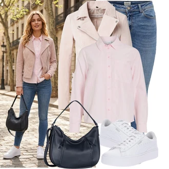 Kůže Outfit s Bílá Nízká Teniska/Teniska na platformě/Úzká Teniska/Teniska s dírkovaným vzorem Puma "Každodenní vzhled"