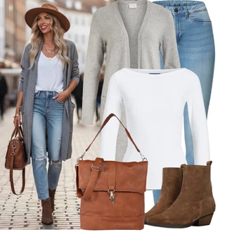 Outfity na podzim Krásný s Hnědá/Béžová Obchodní Taška/Taška/Taška Na Notebook/Taška na Macbook/Taška Na Notebook/Kancelářská Taška/Brašna/Sportovní Taška Přes Rameno About You "Každodenní vzhled"Look: Boho, Cool, Krásný, Safari, Western