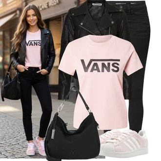 Outfity pro baculky s Černá/Tmavě šedá Džínové Legíny/Jeggings/Skinny Kalhoty Tom Tailor Denim "Lehké jarní outfit"