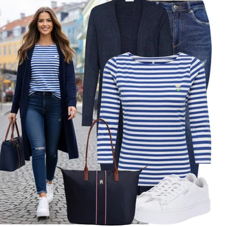 Outfity z džínu s Modrá/Tmavě modrá Navlékací džíny/Kožené bundy/High Waist Džínové Kalhoty/Dámské Džíny s Délkou 7/8/Zimní bunda/Push up Džín/Kožené Boty/Džíny s Dírou/Džíny s Rozparkem/Kožená bunda/Kotníková Bota Only "Lehký outfit"