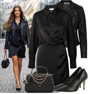 Krátká Outfit s Černá/Tmavě zelená Kožené Bund/Motorkářská bunda/Motorkářské Bund/Bunda z Umělé Kůže Noisy may "Lehký outfit"