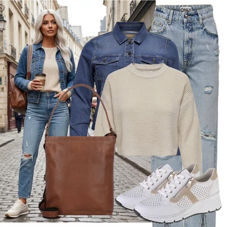 Refined Department denim spijkerjas met glitter dark blue denim