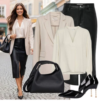 Grijs met zwarte blazer met dubbele rij knopen en rits onder de arm | Essentiel Antwerp Nederland