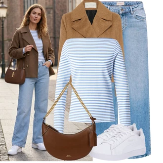 Kůže Outfit s Krémová/Bílá Nízká Teniska/Kožené Tenisky/Úzká Teniska Puma "Módní outfit pro volný čas"