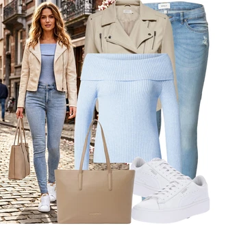 Kůže Outfit s Bílá Nízká Teniska/Teniska na platformě/Úzká Teniska/Teniska s dírkovaným vzorem Puma "Módní outfit pro volný čas"