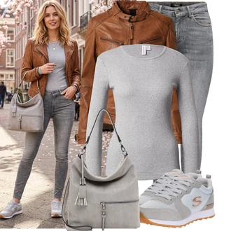 Přechodné Outfit s Oranžová/Hnědá Motorkářská bunda/Kožené Bund Bunda z Umělé Kůže/Kožená Bomber Bund/Motorkářské Bund/Kožená vintage bunda Maze "Praktický vzhled"