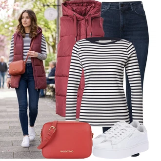 7/8 délka Outfit s Modrá/Tmavě modrá Push up Džín/Džíny s Rozparkem/Kožené Boty/Termální Džíny/Kožená bunda/High Waist Džínové Kalhoty/Zimní bunda Mustang "Praktický vzhled"