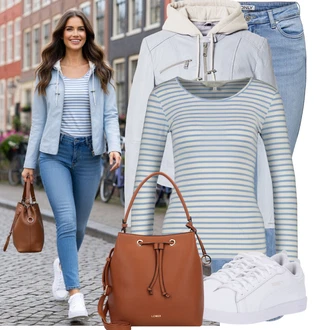 Outfit s Světle modrá/Modrá Maze "Volnočasový outfit na jaro"