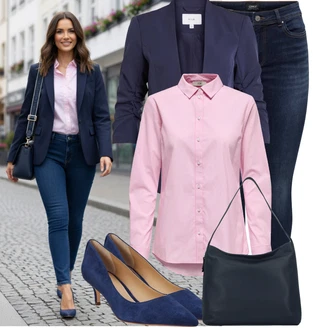 Outfit s Tmavě modrá Zimní bunda/Džíny s Nízkým Sedem/Navlékací džíny/Kožené Boty/Kožená bunda/High Waist Džínové Kalhoty/Push up Džín/Slim Fit Džíny/Termální Džíny Only "Cool outfity na volný čas"