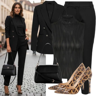 Outfit s Černá Blůzové Sako/Dlouhý Sako/Neformální Sako/Cargo Sako/Smokingové sako/Oversize Sako/Krátké Sako/Boyfriend Sako/Blejzrové Bund/Kožená Pánská Bund/Kožená bunda pro muže Only "Elegantní vzhled"