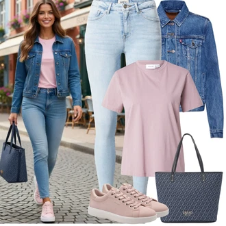Festival Outfit s Žlutá/Pastelové barvy/Tmavě modrá levi's ® "Jarní Outfit"Look: Bar, Škola, Koncert, Den matek, Festival, 40. narozeniny, Narozeniny