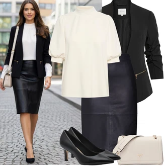 Outfit s Černá Kožená Pánská Bund/Smokingové sako/Elegantní Sako/Krátké Sako/Neformální Sako/Blůzové Sako/Boyfriend Sako/Kožená bunda pro muže/Blejzrové Bund Vila "Jarní Outfit"