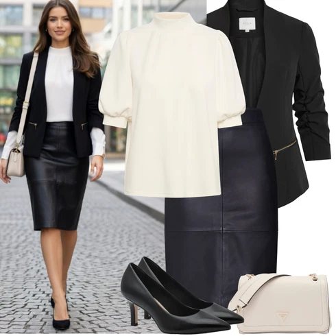 Kombinace Nový Rok Černá/Tmavě modrá/Modrá Kožená Sukně Kožená Minisukně/Kožená Sukně/Sukně z umělé kůže SelectedLook: Bar, 30. narozeniny, 40. narozeniny, Koncert, Firemní večírek, Nový Rok, Škola, Zvláštní příležitosti, Matriční úřad, Párty, Narozeniny