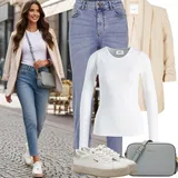Bílé zimní outfity z džínu image