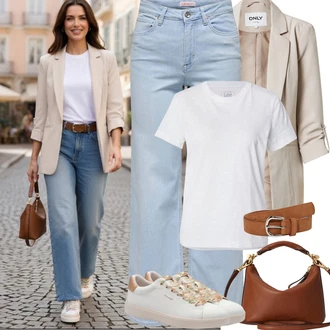 Festival Outfit s Hnědá/Béžová/Oranžová About You "Jarní Outfit"Look: Škola, Koncert, Festival, Oktoberfest