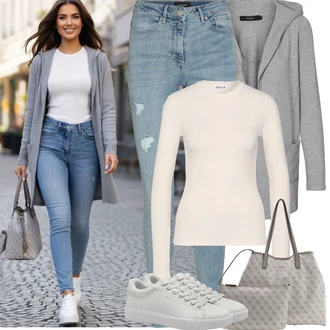 Na Procházku Zima Outfit s Bílá/Khaki/Hnědá/Béžová Roláková Košile Edited "Jarní Outfit"Look: Na Procházku, Skating, Krasobruslení