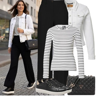 Motorka Outfit s Šedá/Krémová/Bílá Vintage Bund/Krátký Bund/Krátký Bund/Letní Bund/Krátké Džínové Bundičky Only "Jarní Outfit"Look: Motorka, Jízda na koni