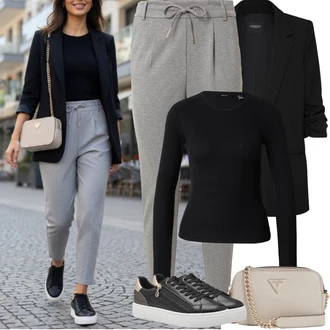Outfit s Černá/Béžová Bota Úzká teniska/Kožené tenisky/Teniska s dírkovaným vzorem/Nízká Teniska/Tenisky s Bočním Zipem/Teniska na platformě Tamaris "Jarní Outfit" Outfit s Černá/Béžová Bota Úzká teniska/Kožené tenisky/Teniska s dírkovaným vzorem/Nízká Teniska/Tenisky s Bočním Zipem/Teniska na platformě Tamaris "Jarní Outfit"