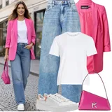 Outfity s růžovými teniskami image