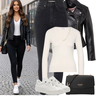 Romantický Outfit s Hnědá/Khaki/Bílá/Béžová Pletený top/Krajkované tričko/Top Na Party/Roláková Košile/Krajkový Top/Dlouhý top Edited "Jarní Outfit"Look: Rad, Emo, Elegantní, Mom, Romantický, Old Money