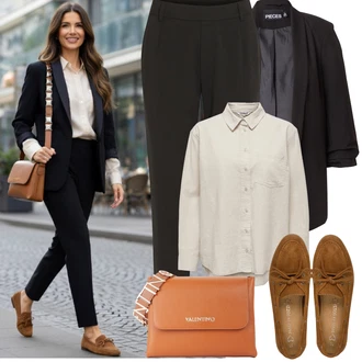 Outfity pro baculky s Černá/Khaki/Tmavě šedá Business Kalhoty/Manšestrový Legíny/Jeggings/Legíny s Rozparkem/Legíny s Podšívkou/Skinny Kalhoty/Úzká Kalhoty/Navlékací Kalhoty/Strečová Kalhoty/Termo Kalhoty/Tregíny Vila "Jarní Outfit"