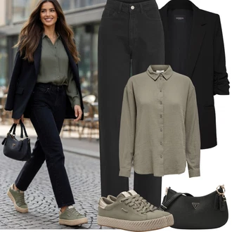 Recyklovaný materiál Outfit s Černá SOAKED IN LUXURY "Jarní Outfit"